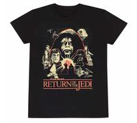 OFFICIAL STAR WARS RETURN OF THE JEDI POSTER COLLAGE PRINT BLACK T-SHIRT