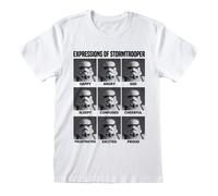 Star Wars T-Shirt | White, Short-Sleeved Tee for Men | Expressions of Stormtrooper Shirt | 100% Cotton | Official Merchandise | X-Large