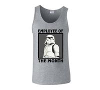 Official Star Wars Vest Employee Of The Month Grey Men’s Unique Graphic Fan Top