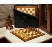 Official Staunton Classic Mahogany Chess Set, 15.75-inch Board, 3-inch King Height, Mahogany and Maple Wood, with Canvas Case and Drawstring Bag