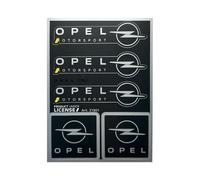 Official Sticker Set Made for Opel Motorsport Black and Chrome Logo Licensed Product 94 x 131 mm (5 Stickers)