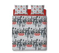 Official Stranger Things Duvet Cover Dark Side Design | Grey Reversible 2 Sided Duvet Cover, Official Merchandise, Matching Pillow Case (Double)