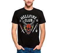 Official Stranger Things Hellfire Club Logo Unisex Black T-Shirt, Large