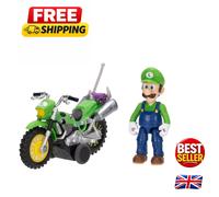 Official Super Mario Galaxy Luigi Action Figure with Pull-Back Motorcycle 2.5"