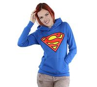 Official Superman Shield Logo Women's Hoodie Large Blue