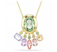 Gema pendant, Mixed cuts, Dangling crystals, Multicoloured, Gold-tone plated