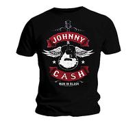 Official T Shirt JOHNNY CASH Man in Black Winged Guitar L
