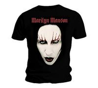 Official T Shirt MARILYN MANSON Face Flames RED LIPS Logo XXL