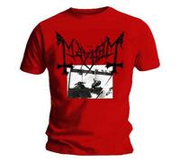 Official T Shirt MAYHEM Black Death Metal DEATHCRUSH Red M