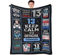 Official Teenager 13th Birthday Gifts for Boys - Throw Blanket 60 x 50 Inch, Funny Gift Ideas and Decorations for 13 Year Old