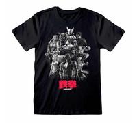 Heroes Inc. Tekken - Black T-Shirt for Men, 100% Cotton, T-Shirt, Front Print of the protagonists of the Video Game, Black, M