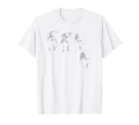 Official The Beatles Band Retro Faces Fab Four T-Shirt, Men, White, X-Large