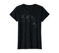 Official The Beatles Band Retro Faces Fab Four T-Shirt, Women, Black, XX-Large