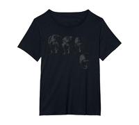 Official The Beatles Band Retro Faces Fab Four T-Shirt, Women's Plus, Black, 1X