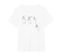 Official The Beatles Band Retro Faces Fab Four T-Shirt, Women's Plus, White, 4X