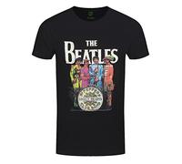 Official The Beatles - Sgt Peppers - Characters -Black T Shirt (Small)