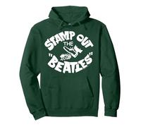 Official The Beatles Stamp Out Rock Roll British Band Pullover Hoodie, Adult Unisex, Dark Green, X-Large