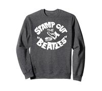 Official The Beatles Stamp Out Rock Roll British Band Sweatshirt, Adult Unisex, Dark Heather Grey, Medium