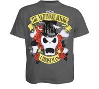 Heroes Inc. Officially Licenced Nightmare Before Christmas Top Hat Jack T-Shirt Light Graphite