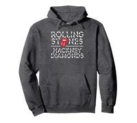 Official The Rolling Stones HD Pullover Hoodie, Adult Unisex, Dark Heather Grey, Medium