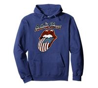 Official The Rolling Stones Tour Of America Navy Blue Band Pullover Hoodie