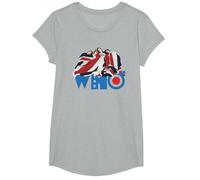Official The Who Flag T-Shirt, Girls, Heather Grey, Medium