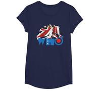 Official The Who Flag T-Shirt, Girls, Navy Blue, Small