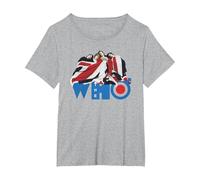 Official The Who Flag T-Shirt, Women's Plus, Heather Grey, 5X