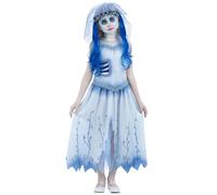 Official Tim Burton Corpse Bride Emily Costume Girls Kids Halloween Dress Veil