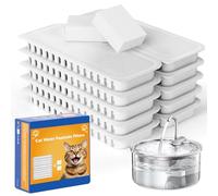 Official Tomxcute Cat Water Fountain Replacement Filters - 10+2 Pack for 3.2L Glass Pet Water Fountain, Three-Layer Filtration Replacement Filter, Compatiable with Fountain Model P11G1