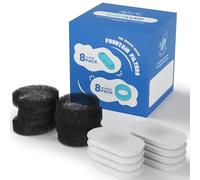 Official Tomxcute Cat Water Fountain Replacement Filters - 16 Pack Cat Fountain Filter for 3.2L/108oz & 4L/135oz Pet Water Fountain, Three-Layer Filtration Replacement Filters(8+8 Pack), 4 Month Set