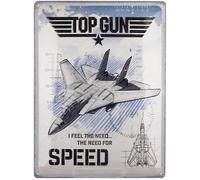 Official Top Gun Embossed Metal Wall Plaque Tom Cruise 40x30cm