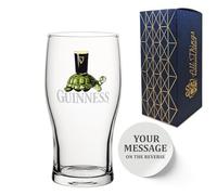 Official Tortoise Guinness Pint Glass, Engraved with Any Message, Personalise for Any Occasion, Gift Boxed, Holds Up to 20oz/570ml