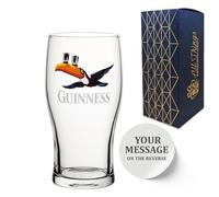 Official Toucan Guinness Pint Glass, Engraved with Any Message, Personalise for Any Occasion, Gift Boxed, Holds Up to 20oz/570ml