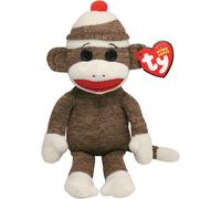 Ty Beanie Socks the Sock Monkey Brown 23cm