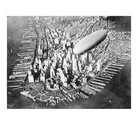 Official US Navy Airship USS Akron Manhattan 1933 Photo Art Print Canvas Premium Wall Decor Poster Mural