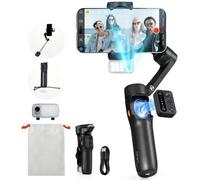 Official V3 Smartphone Stabilizer Ai Face Tracking 3-Axis Phone Gimbal Built-in Selfie Stick Portable Fit For iPhone16/Fit For Samsung(V3 black)