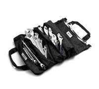 Official Voyager Tool Roll Bag - Easy to Carry 5-Pocket Roll Up Tool Bag - Durable 20oz Canvas, Rust-Proof YKK Zippers & Secure Buckle - A Gift for Dads, Mechanics, Electricians & Hobbyists | Black
