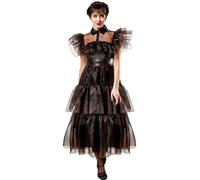 Official WEDNESDAY ADDAMS Deluxe The Family Ladies Halloween Fancy Dress Costume