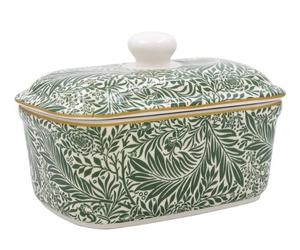OFFICIAL WILLIAM MORRIS LARKSPUR FINE CHINA BUTTER DISH NEW IN GIFT BOX L&P