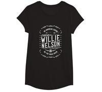Official Willie Nelson American Legend T-Shirt, Girls, Black, Large