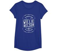 Official Willie Nelson American Legend T-Shirt, Girls, Royal Blue, Large