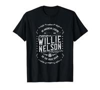 Official Willie Nelson American Legend T-Shirt, Men, Black, Large