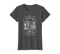 Official Willie Nelson American Legend T-Shirt, Women, Dark Heather Grey, XX-Large