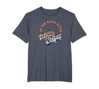 Official Willie Nelson On The Road Again T-Shirt, Men's Big and Tall, Heather Blue, 4X Tall