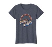 Official Willie Nelson On The Road Again T-Shirt, Women, Heather Blue, Large