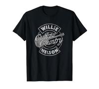 Official Willie Nelson Outlaw Country T-Shirt, Men, Black, 5X-Large