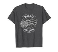 Official Willie Nelson Outlaw Country T-Shirt, Men, Dark Heather Grey, Medium