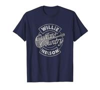 Official Willie Nelson Outlaw Country T-Shirt, Men, Navy Blue, 5X-Large
