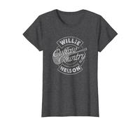 Official Willie Nelson Outlaw Country T-Shirt, Women, Dark Heather Grey, Medium